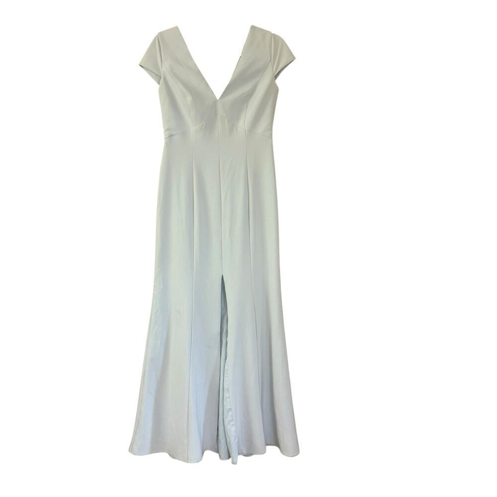 Amsale Ice Blue Long Maxy Formal Dress Women’s 8 Bridesmaid Mother Of The Bride
